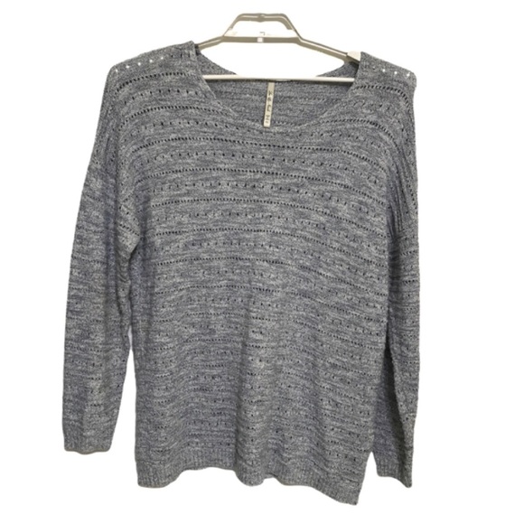 LEO  & NICOLE XL Blue & White Striped Sweater - Picture 2 of 5